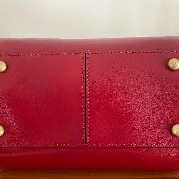 Patricia Nash Red Leather Clutch with Gold Accents - Picture 5 of 11